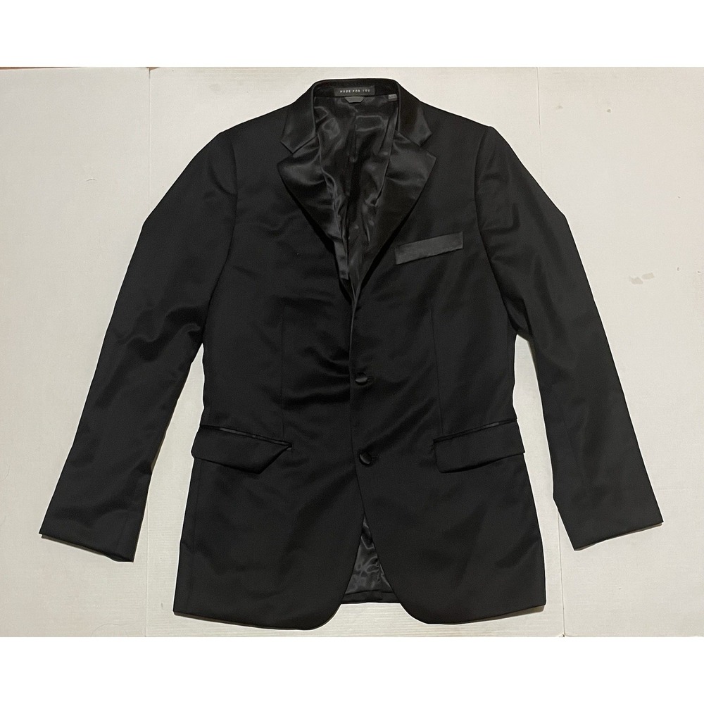 Indochino 42 Custom Tuxedo Jacket Black Shawl Lapel Wool Cashmere Blend Blazer